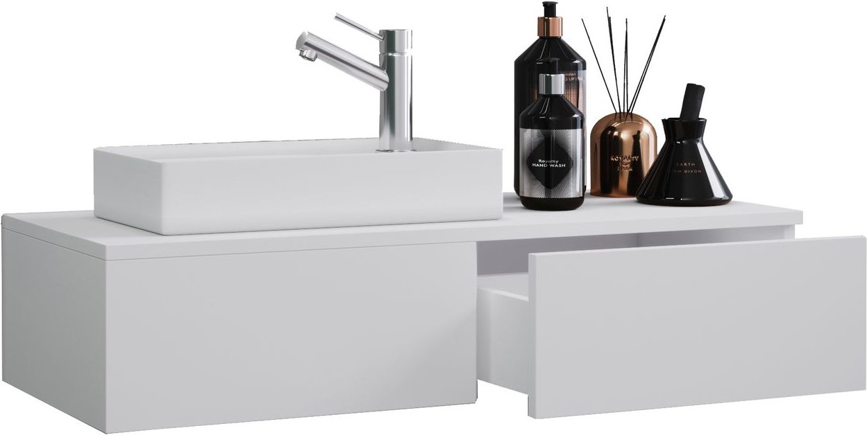 2-tlg. Gäste-Waschplatz "Gudas" Weiß