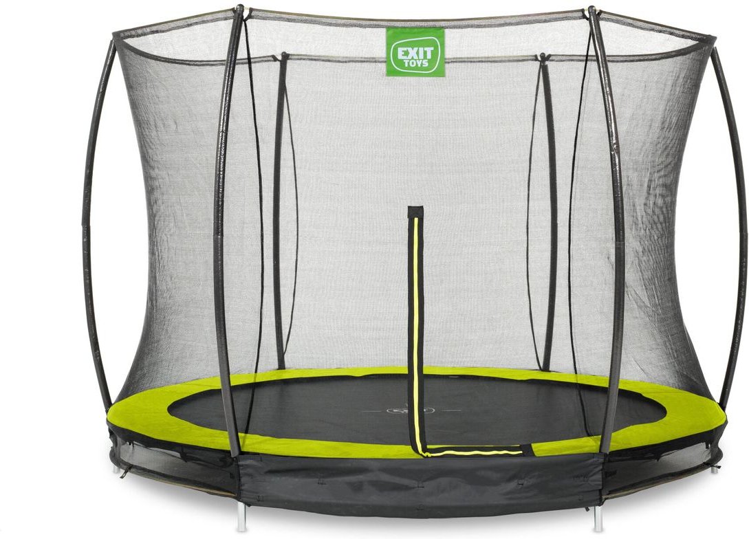 EXIT Silhouette Bodentrampolin ø244cm mit Sicherheitsnetz - grün