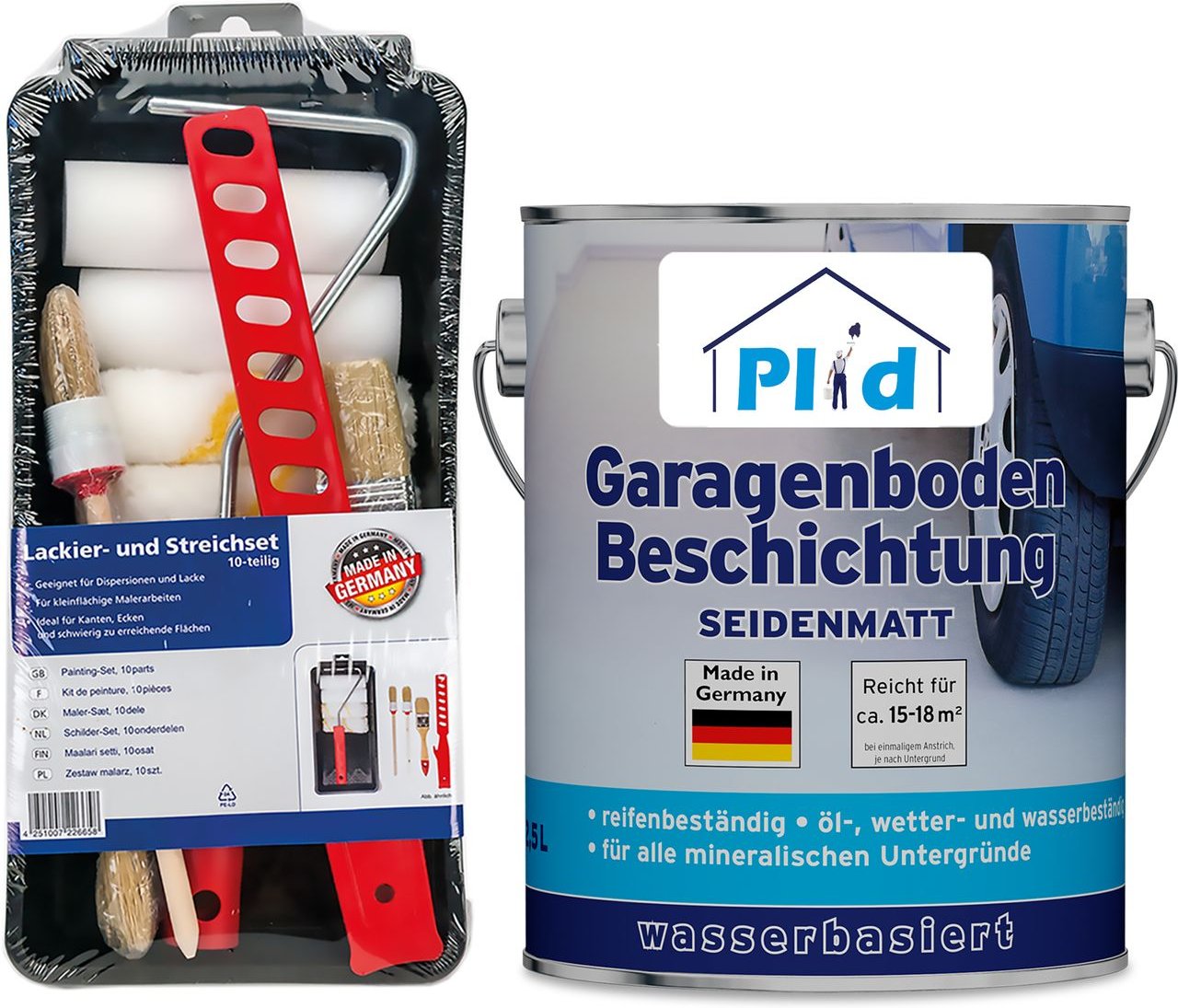 Garagenbodenbeschichtung 2,5L Kieselgrau, für 18m² /Bodenbeschichtung Betonfarbe