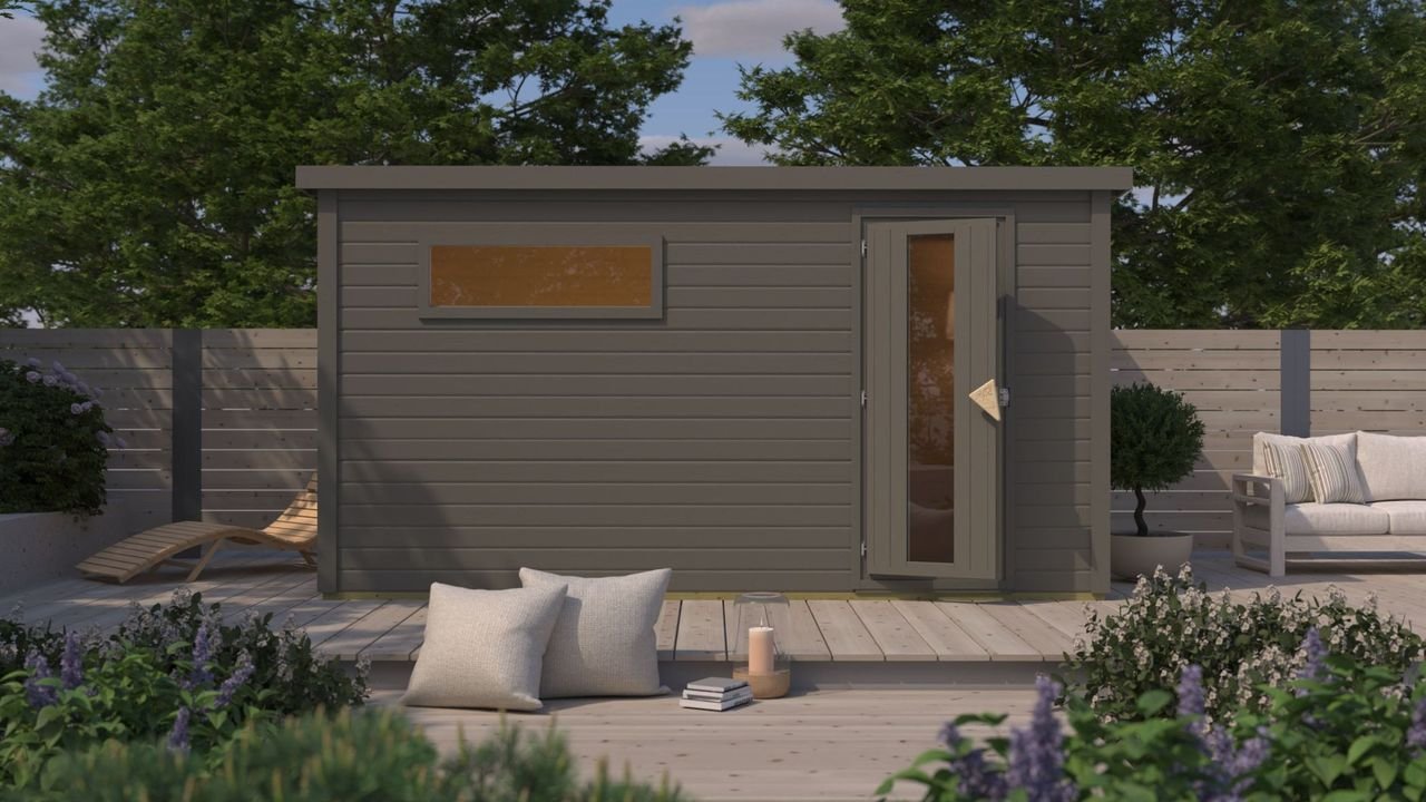 38mm Saunahaus Telo 6 terragrau