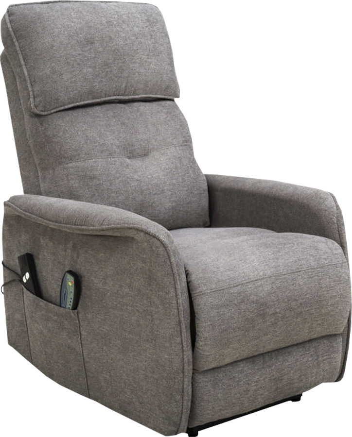 Elektrischer Massage TV Sessel mit Wärmefunktion Stoffbezug hellgrau