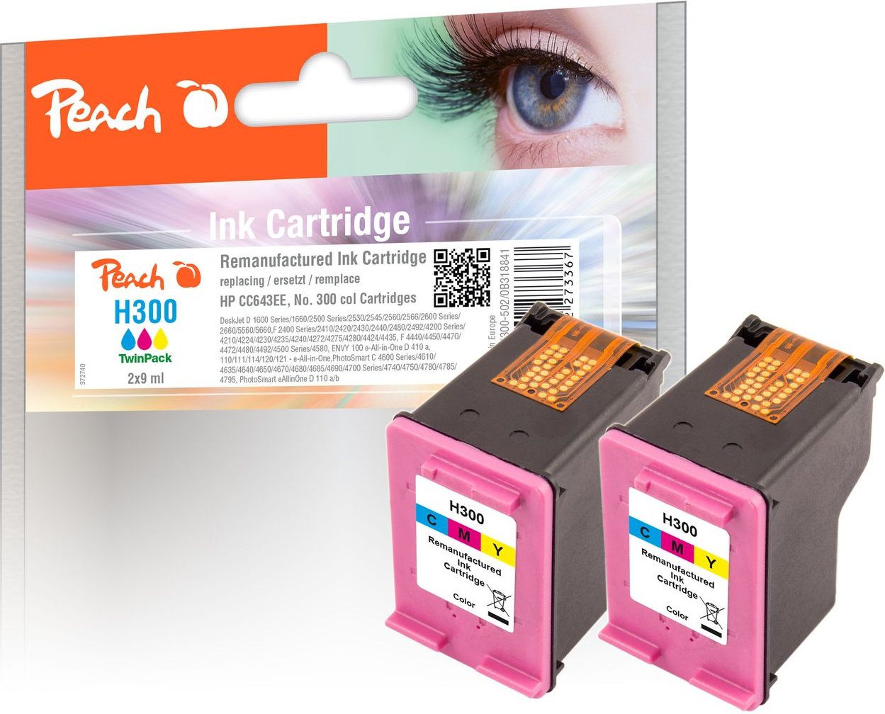 2 x Druckköpfe color ersetzt HP No. 300 c*2