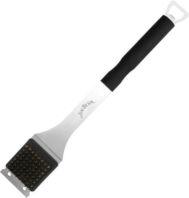 Jim Beam Grillbesteck Bürste aus Edelstahl mit gummiertem Griff