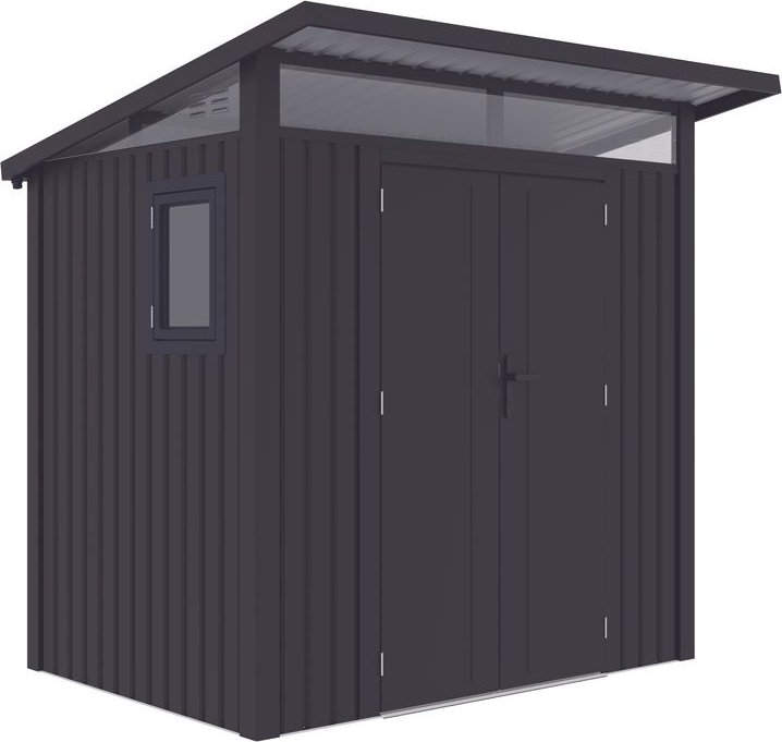 Metallgerätehaus "LENA", ca. 225 x 190 x 223 cm - Glänzendes Grau