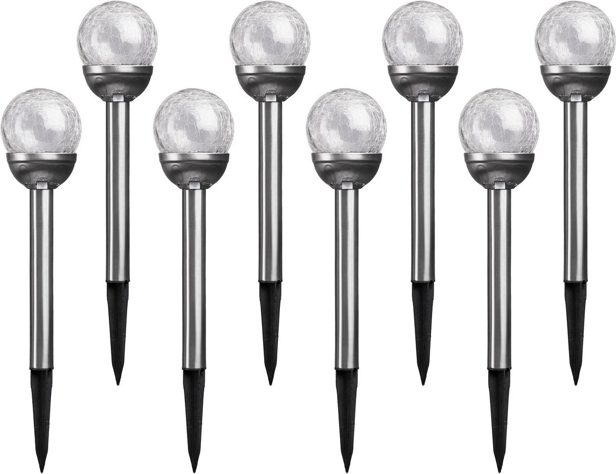 XXL-LED-Solarkugel "Crashglas" - 8er-Set