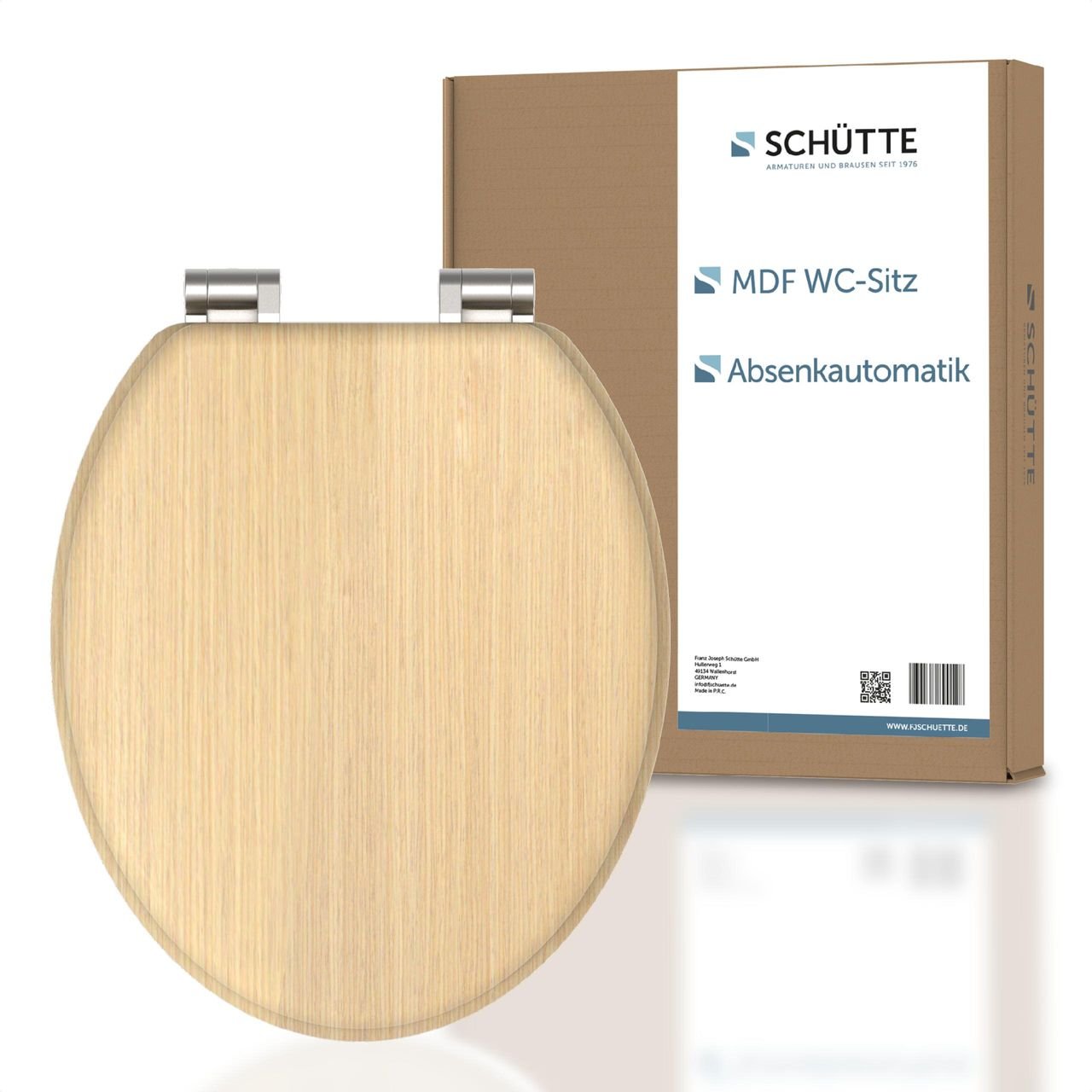 MDF WC Sitz NATURAL WOOD,Toilettendeckel mit Absenkautomatik, Holzkern