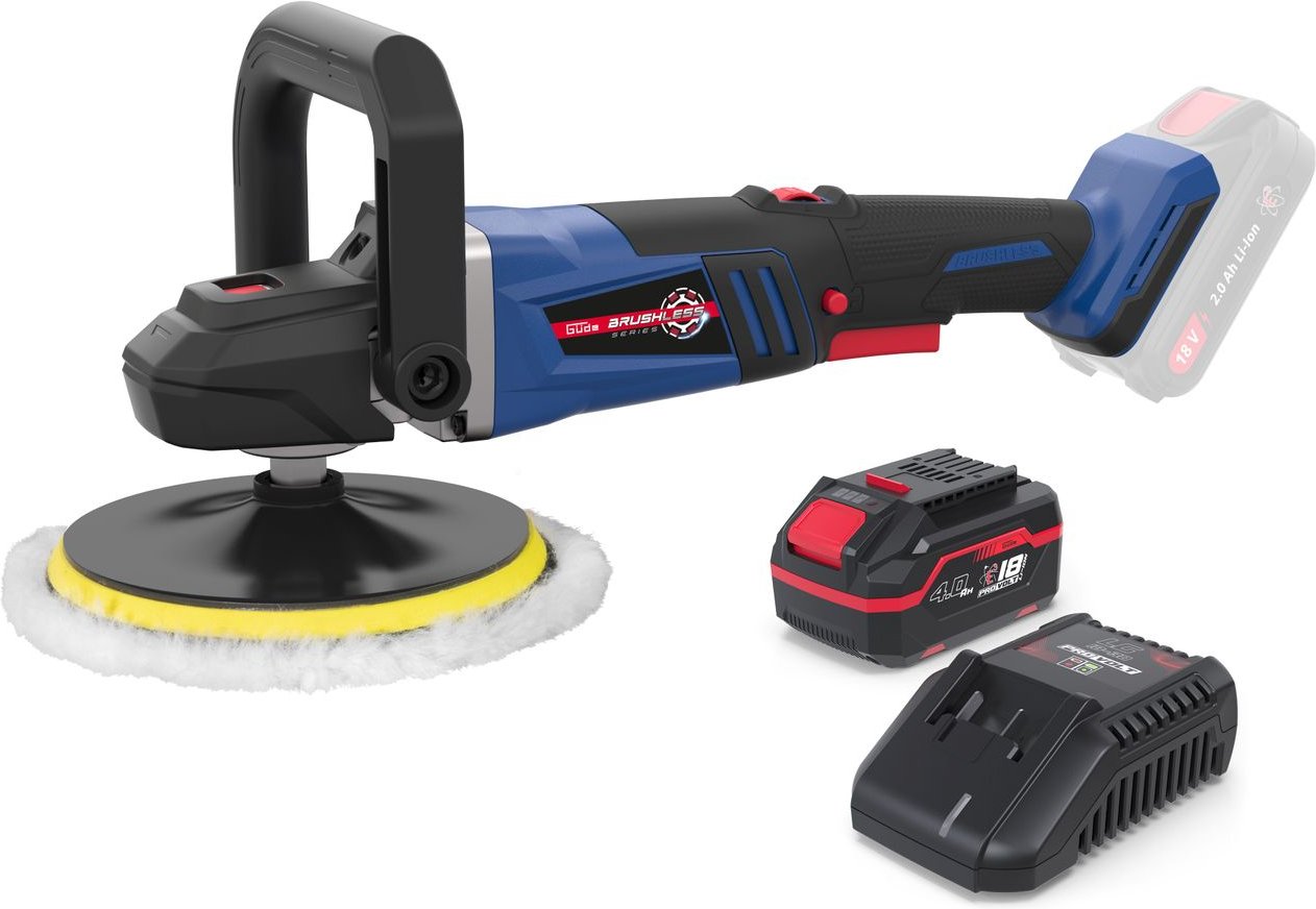 Güde Akku Poliermaschine PM 18-0 BL inklusive Ladegerät & Akkupack Starter-Kit LGAP