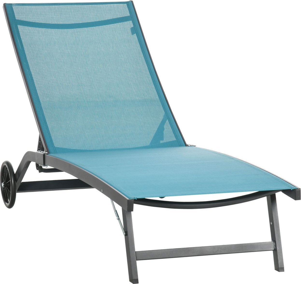 Sonnenliege, Gartenlieg mit Rollen, verstellbarer Rückenlehne