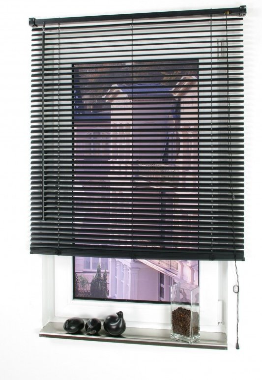 Kunststoff-Jalousie, schwarz, 220 x 110 cm