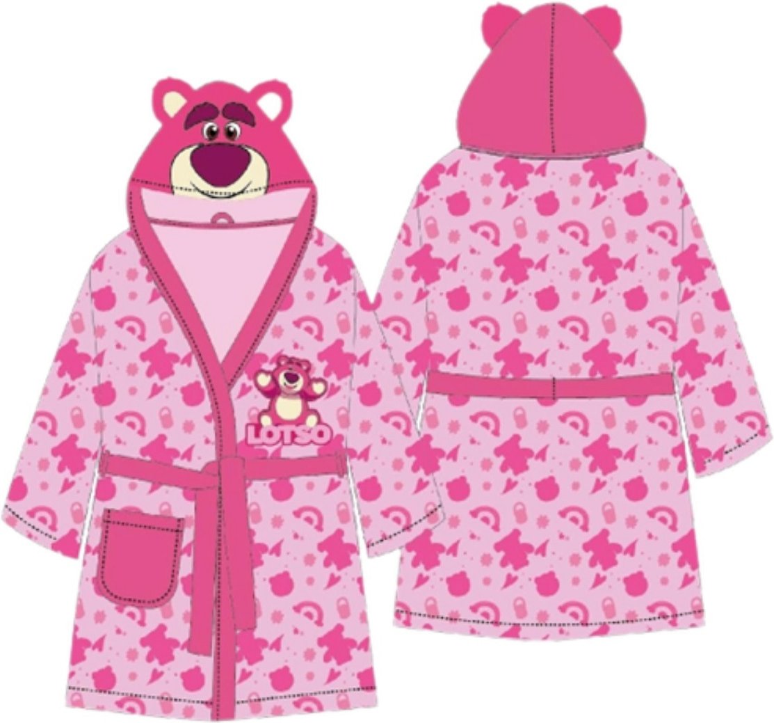 Toy Story Kinder Bademantel Rosa 122/128 mit Kapuze & Gürtel