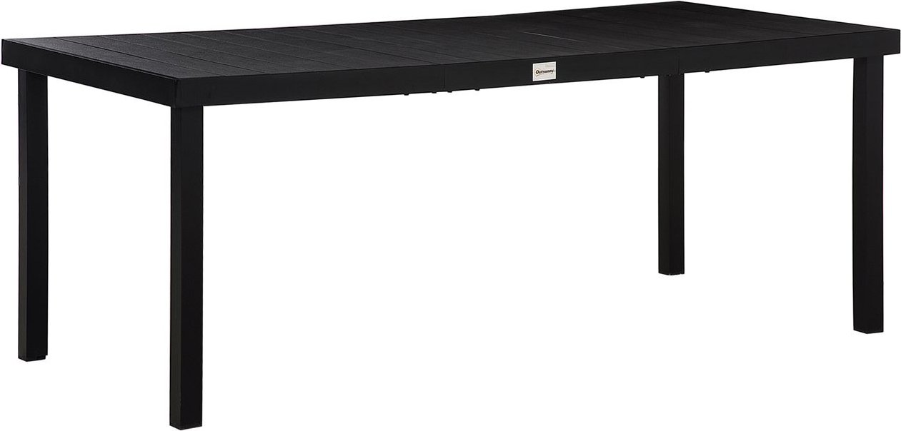 Outsunny Gartentisch für 8 Personen Esstisch Aluminiumtisch Kunststoff Schwarz