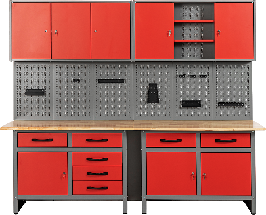 Werkzeugschrank Werkstatt-Set 240 cm Rot