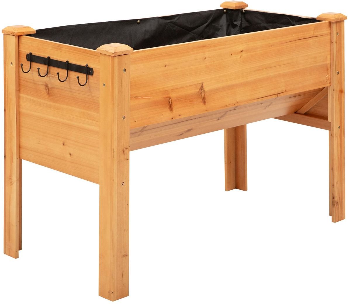 Hochbeet aus Holz Kräuterbeet mit Abflussloch Haken Füßen