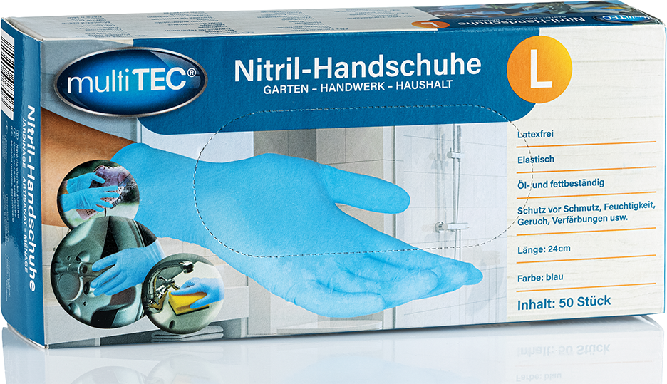 Nitril-Einweghandschuhe, Blau, Größe L - 400er Pack