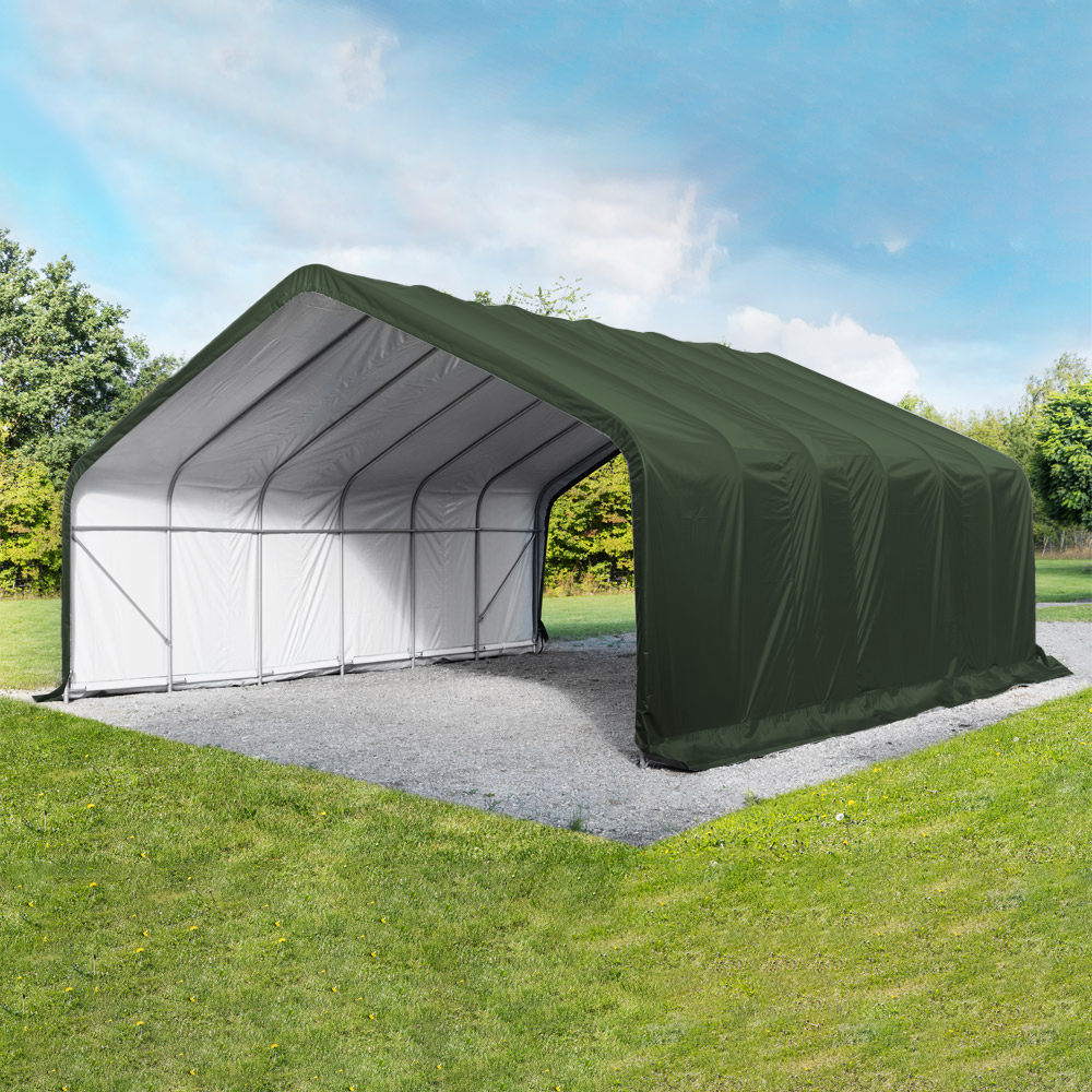 Weidezelt-Überdachung, ca. 670 x 730 x 370 cm - Grün