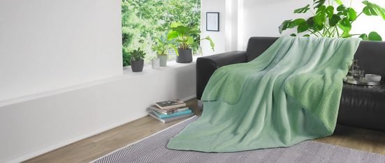 Mikrofaser Wohndecke Flanell + Sherpa
