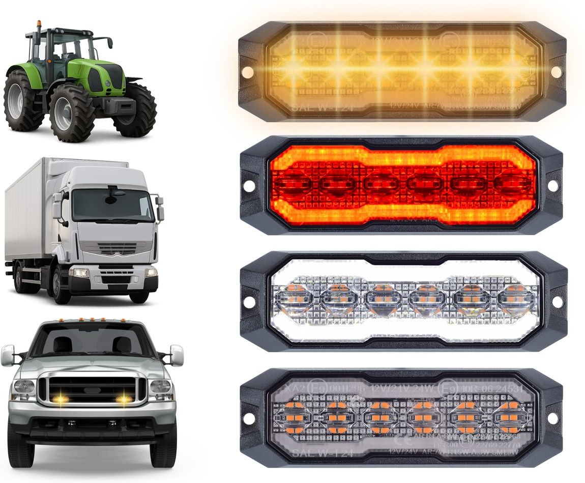 Berger & Schröter | 4er Set LED Front- & Heckblitzer mit Positionslicht weiß/rot