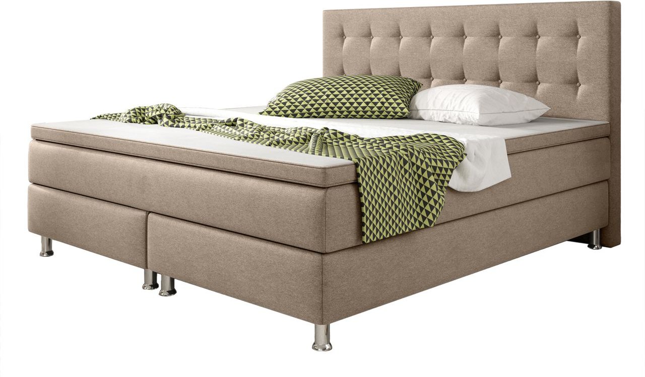 Boxspringbett Köln 180x200 Webstoff Muddy