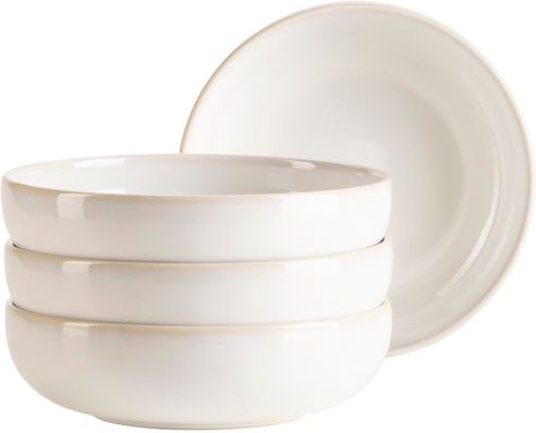 Serie Unico, Schüssel Set für 4 Personen, Steinzeug, Weiß
