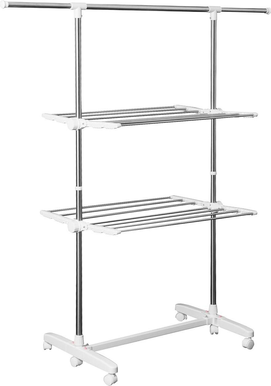 Mobiler Wäscheständer Wäschetrockner-Turm Seitenflügel auf 2 Ebenen klappbar (2 Ebenen)