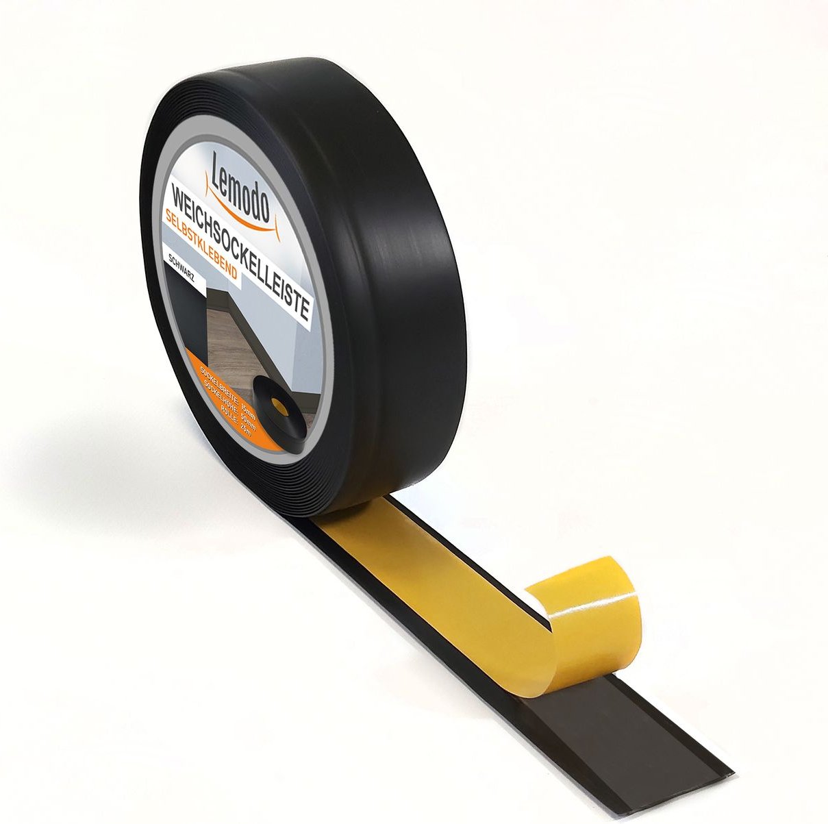 Weichsockelleiste schwarz, 5m Rolle