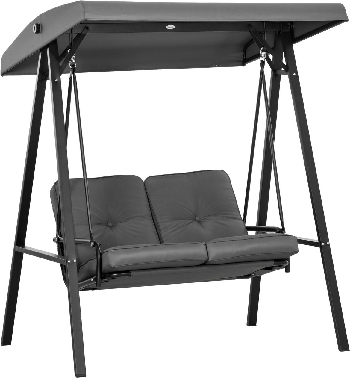 Hollywoodschaukel 2-Sitzer Gartenschaukel mit Verstellbarem Dach für Garten