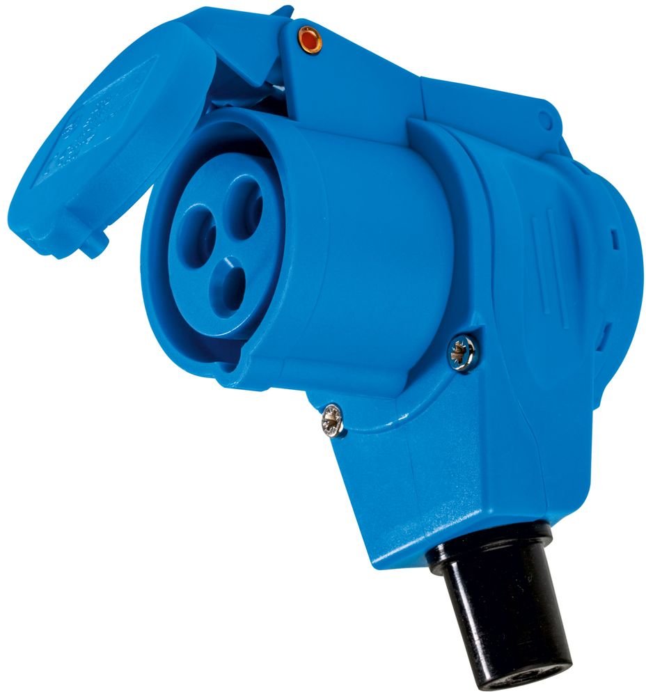 Camping CEE Winkelkupplung 3-polig mit Schukosteckdose für Leitungen bis max. 2,5 mm² 230 V 16 A