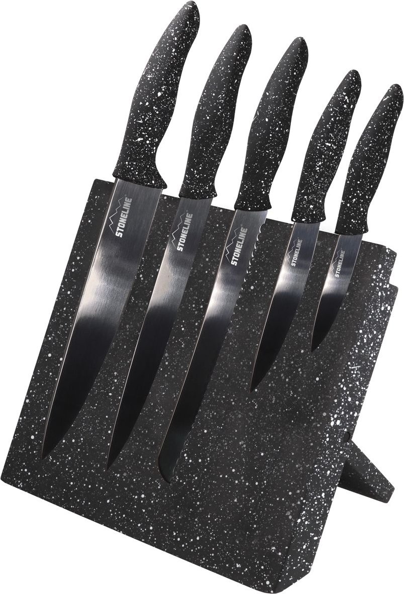 Edelstahl-Messer-Set, 5-tlg. mit Magnet-Messerblock