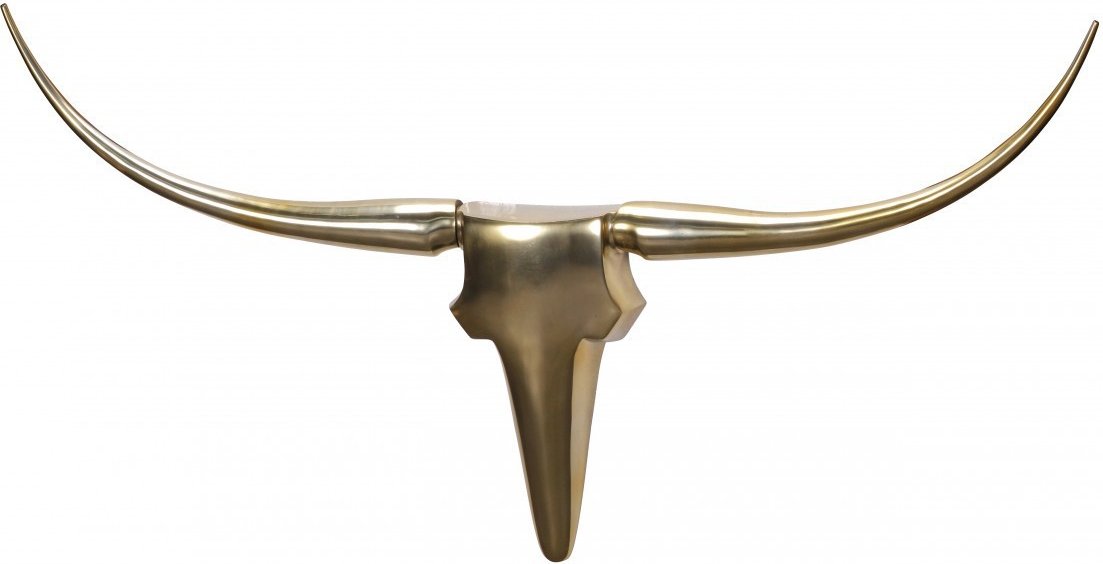 Wanddekoration Geweih Bull L 125 cm Aluminium golden