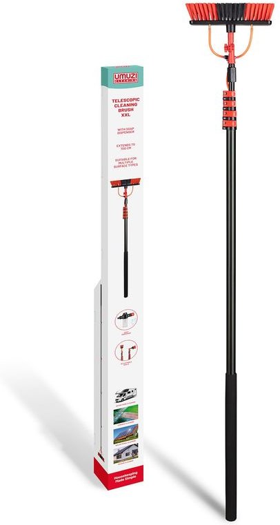 Teleskop-Waschbürste, ca. 7 m mit Seifendispenser