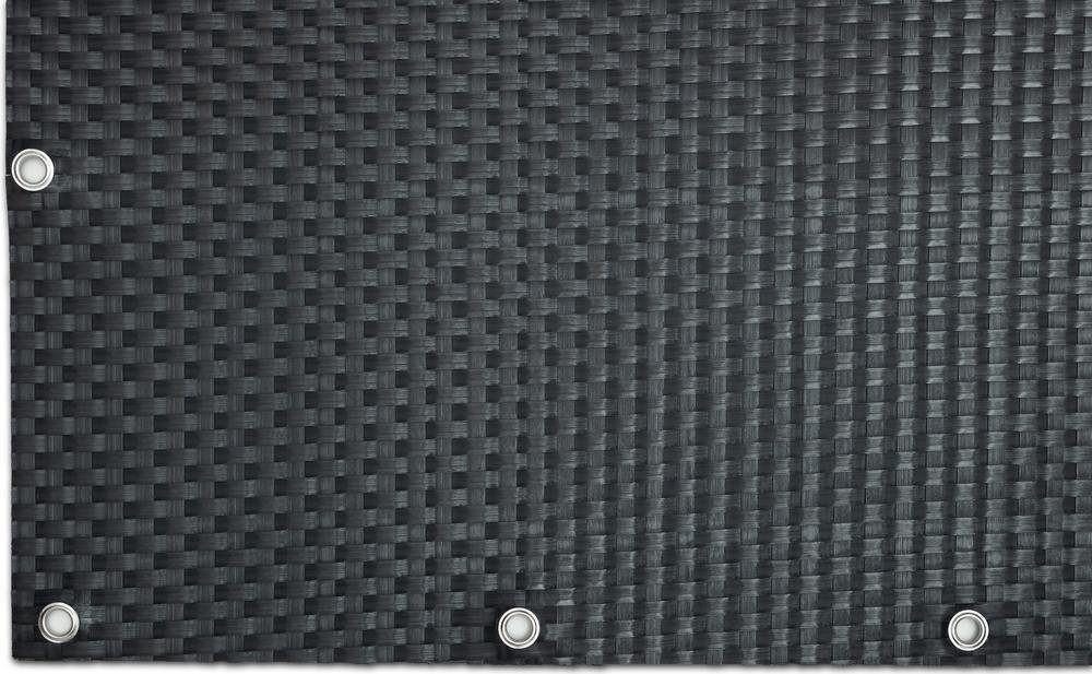 Polyrattan Balkonsichtschutz mit Metallösen - Anthrazit 0,9m x 3m