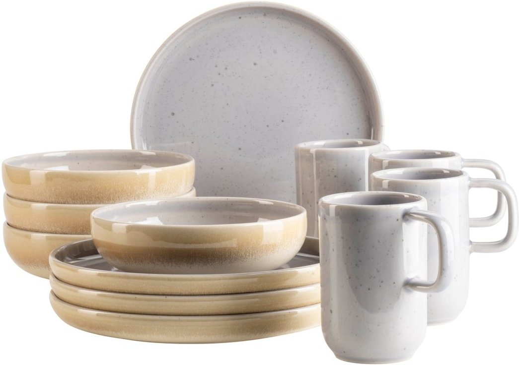 Serie Candy, Frühstücksset für 4 Personen, Steinzeug, Flieder