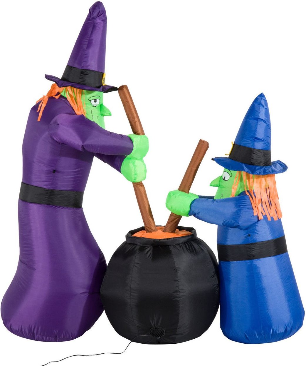 Thumbnail - Halloween Deko Aufblasbare Hexen Hexenkessel Figur Luftfigur mit LED 1,8m