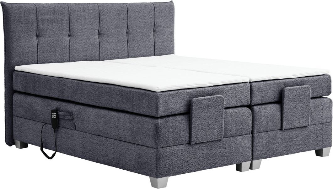 Boxspringbett BERN 180x200 cm mit Motor anthrazit Coral 80