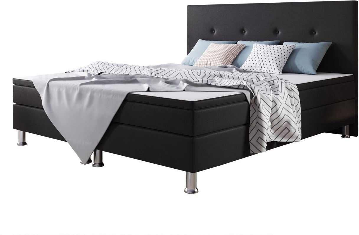 Boxspringbett Jump 180x200 Webstoff Schwarz Typ 2