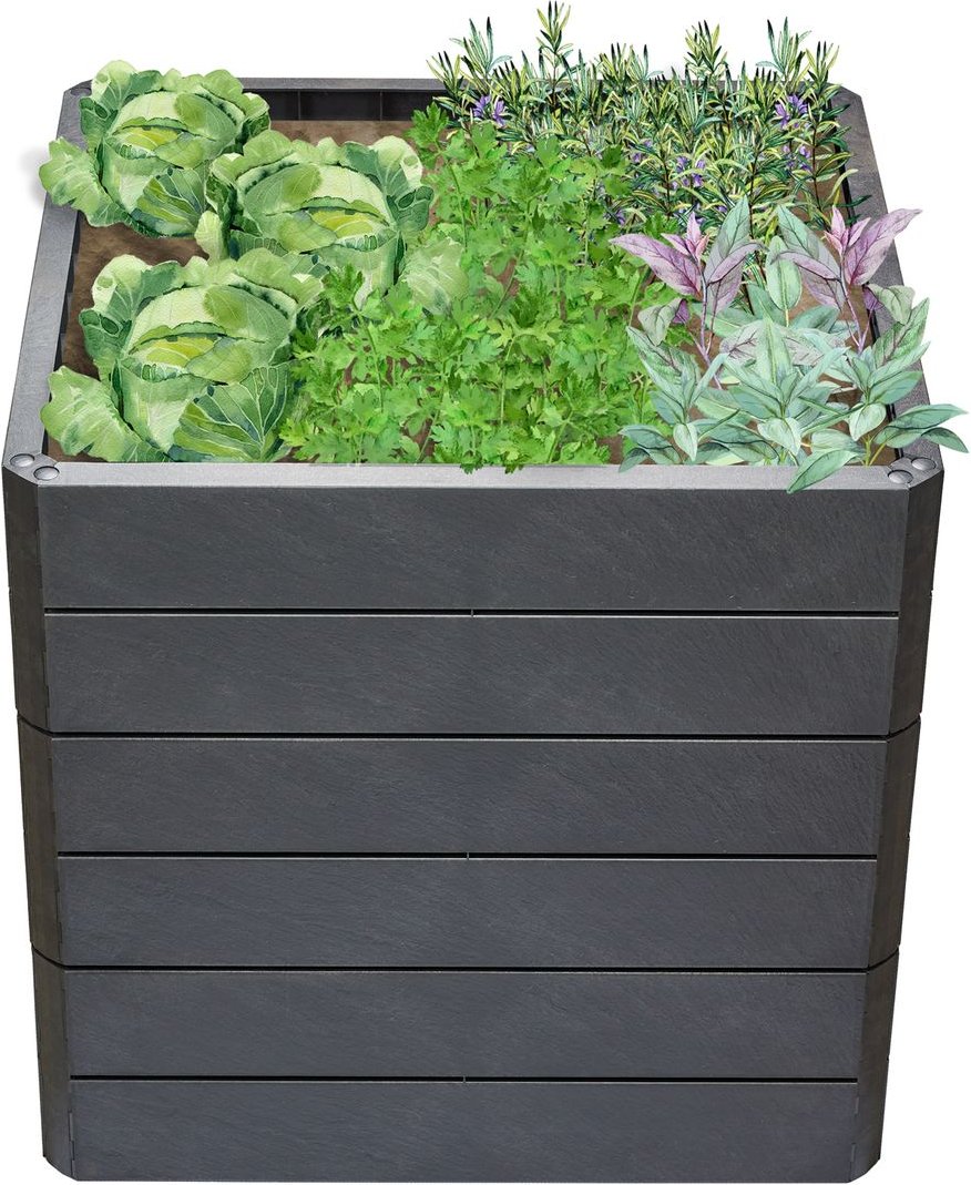 ERGO QUADRO L 75 Hochbeet Stone inkl. Wassersparsystem