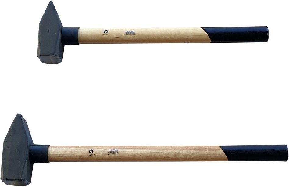 2 tlg Set Schlosserhammer Hickorystiel 3/4 kg Hammer Vorschlaghammer