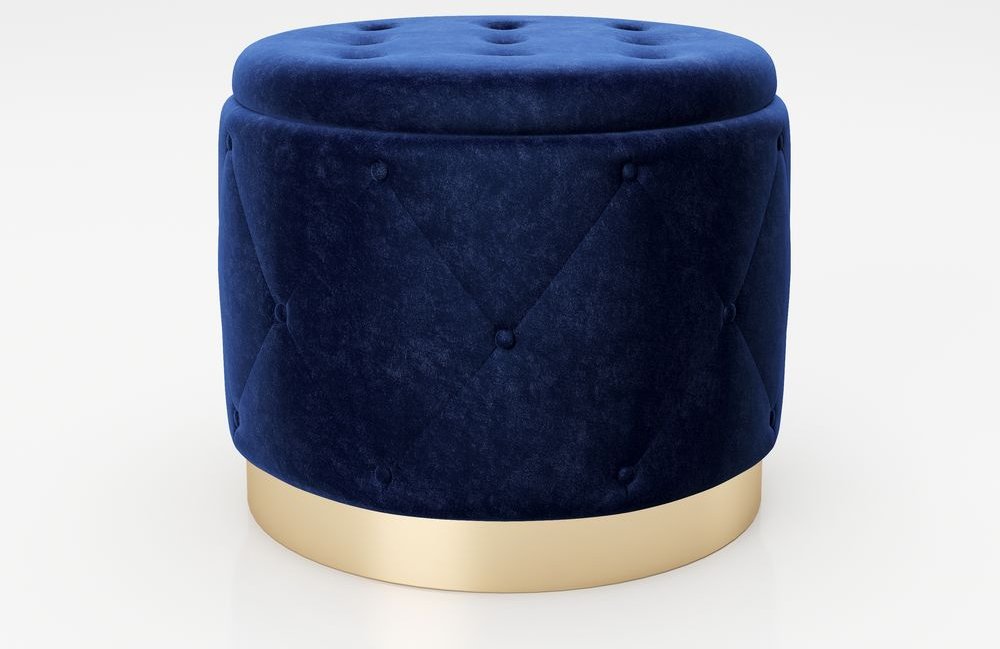 runder Pouf LIZ Blau