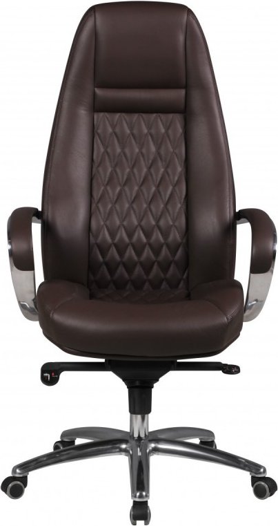 Bürostuhl Austin Echtleder Braun Schreibtischstuhl Chefsessel Drehstuhl mit Synchronmechanik
