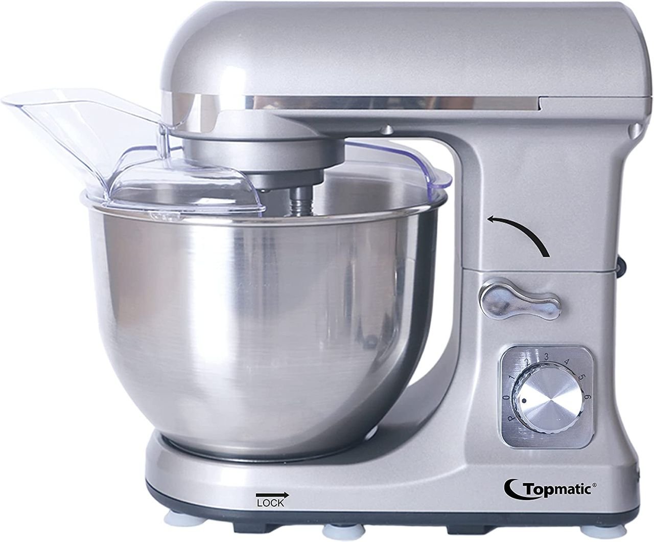 PKM-1400.2 Silberfarben Multifunktionsmixer 1400W 1400 Watt 5 L Küchenmaschine Teigmaschine