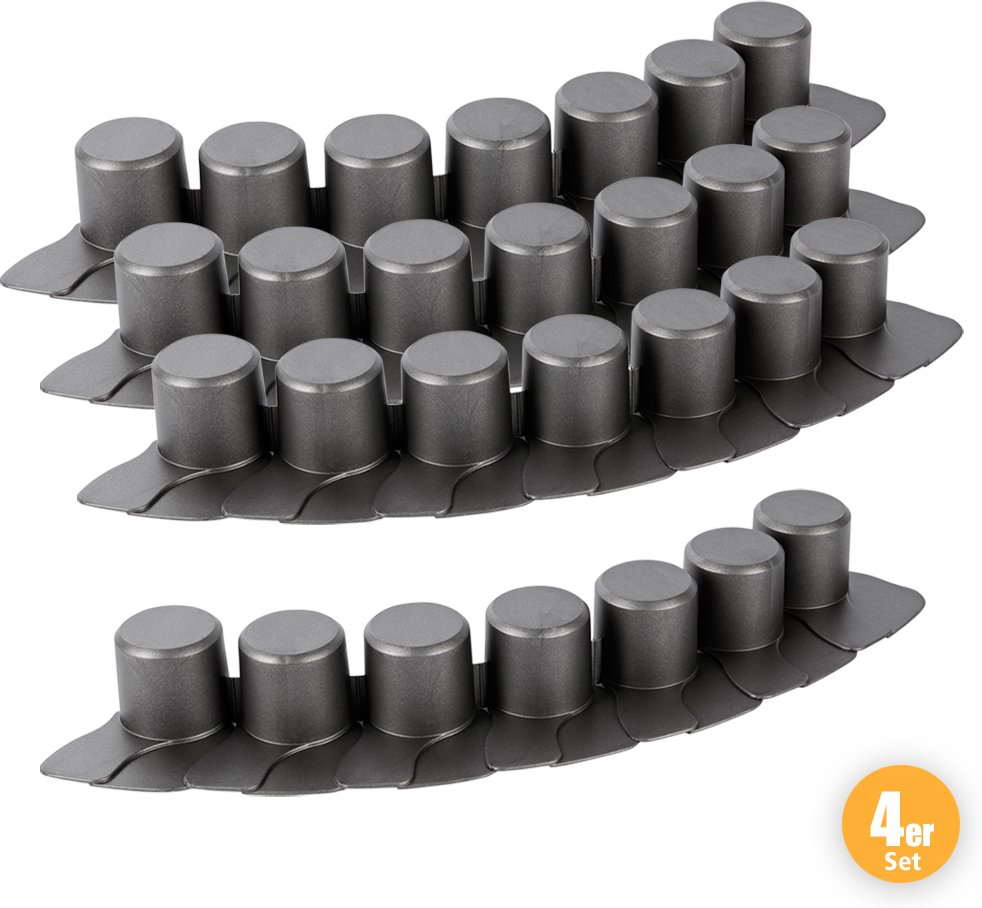 4er-Set Baum- und Betteinfassung - Graphit