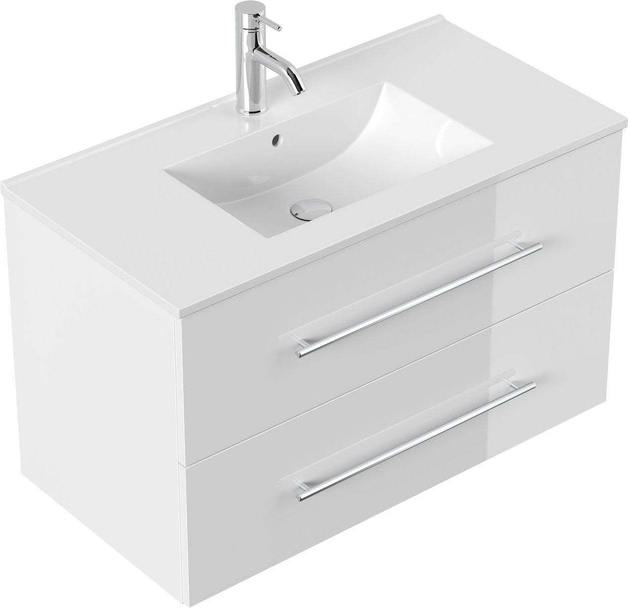 Badmöbel Homeline 90 weiss hochglanz