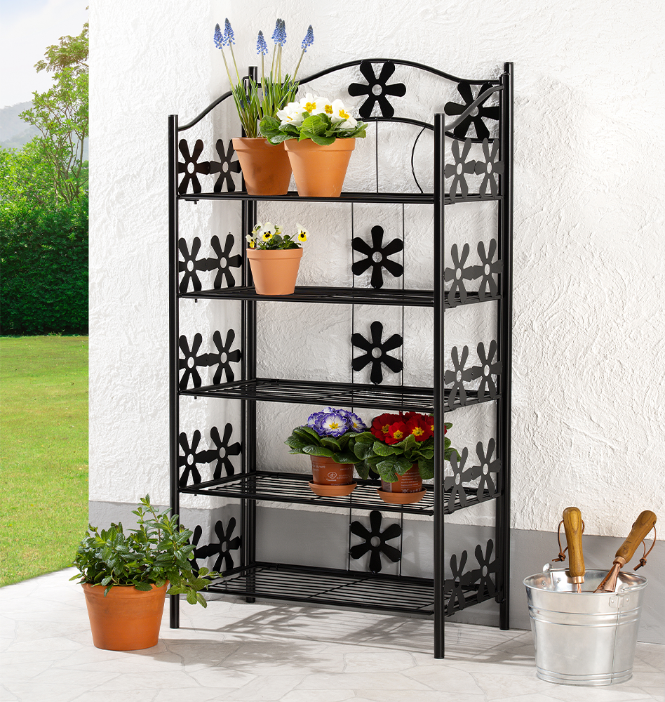 Metallregal mit 5 Böden 60 x 30 x 112 cm schwarz