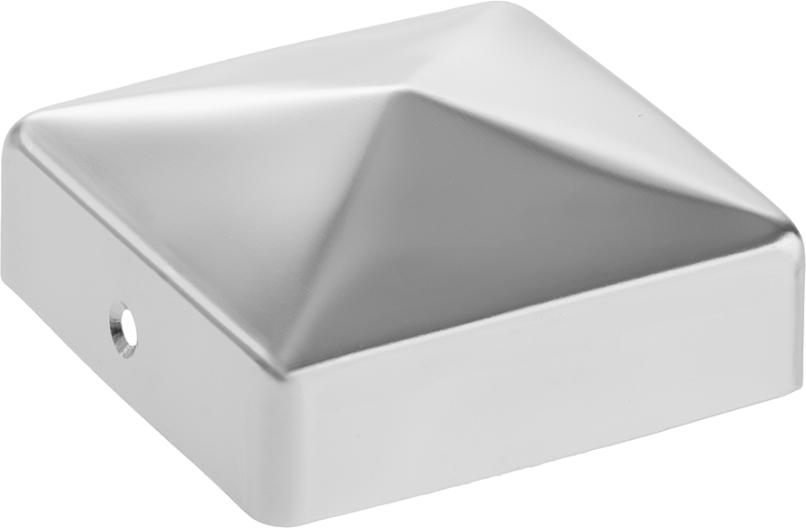 4tlg. Pfostenkappen aus Edelstahl, ca. 7,1 x 7,1 cm Schwarz