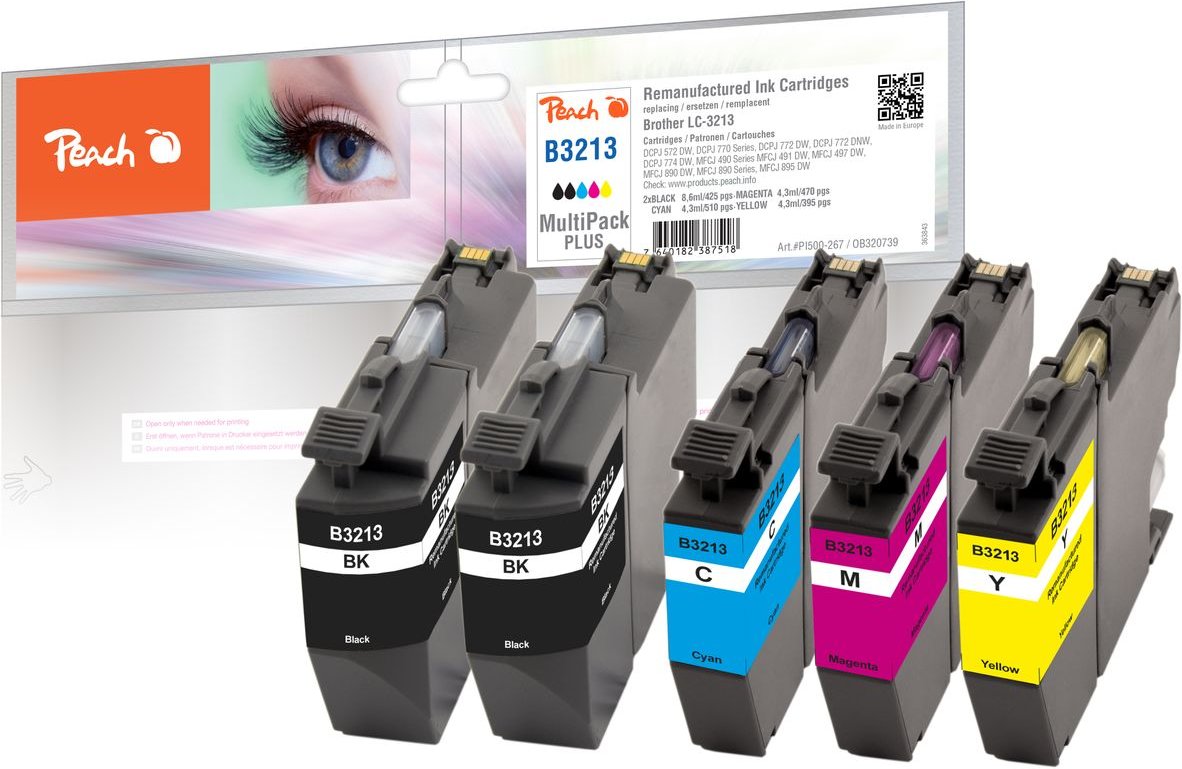 Spar Pack Plus Tintenpatronen, ersetzt Brother LC-3213