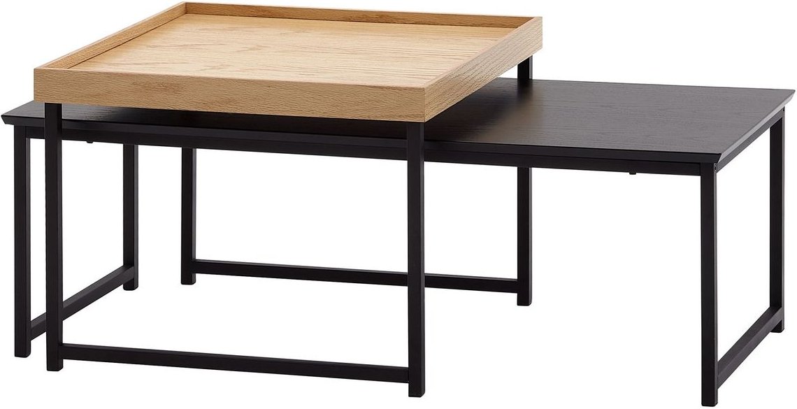 Thumbnail - Couchtisch 2er Set Holz / Metall