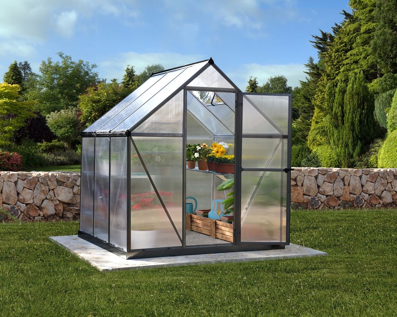 Thumbnail - Gewächshaus Mythos 6x6 Alu Grau 185x186cm