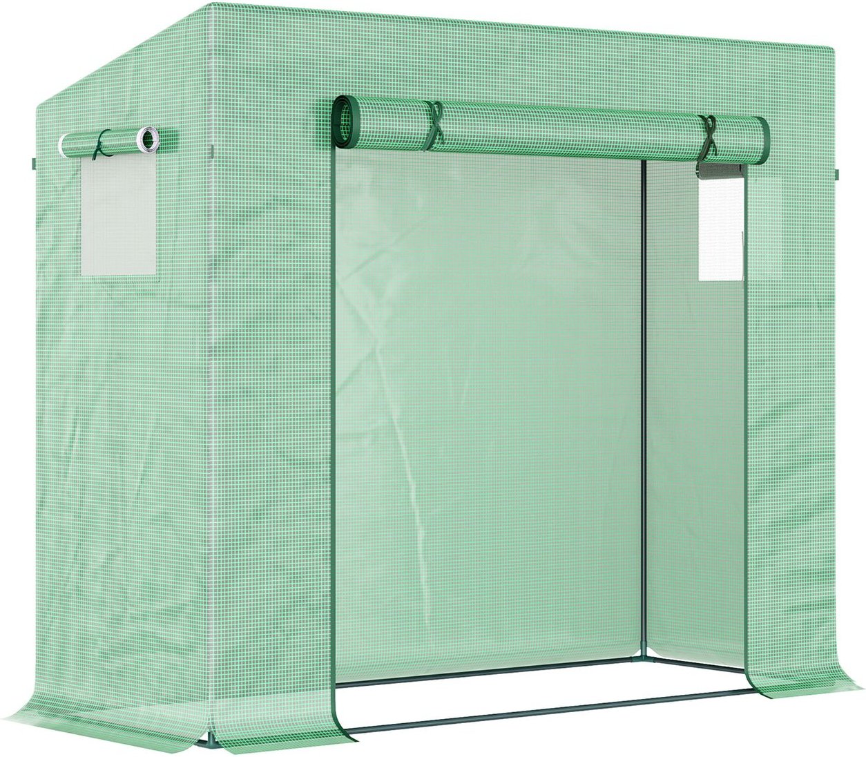 Outsunny Gewächshaus, 200 x 76 x 168 cm Foliengewächshaus mit Rolltür, Treibhaus