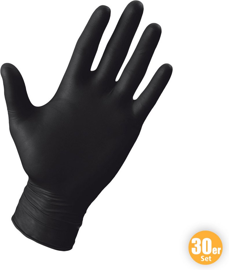 Latex-Handschuhe, Größe S - Schwarz, 30er