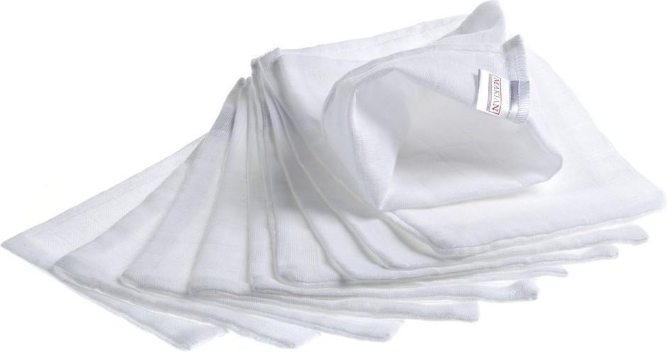 Mullwaschlappen, 10er Pack, weiß, 17x20cm